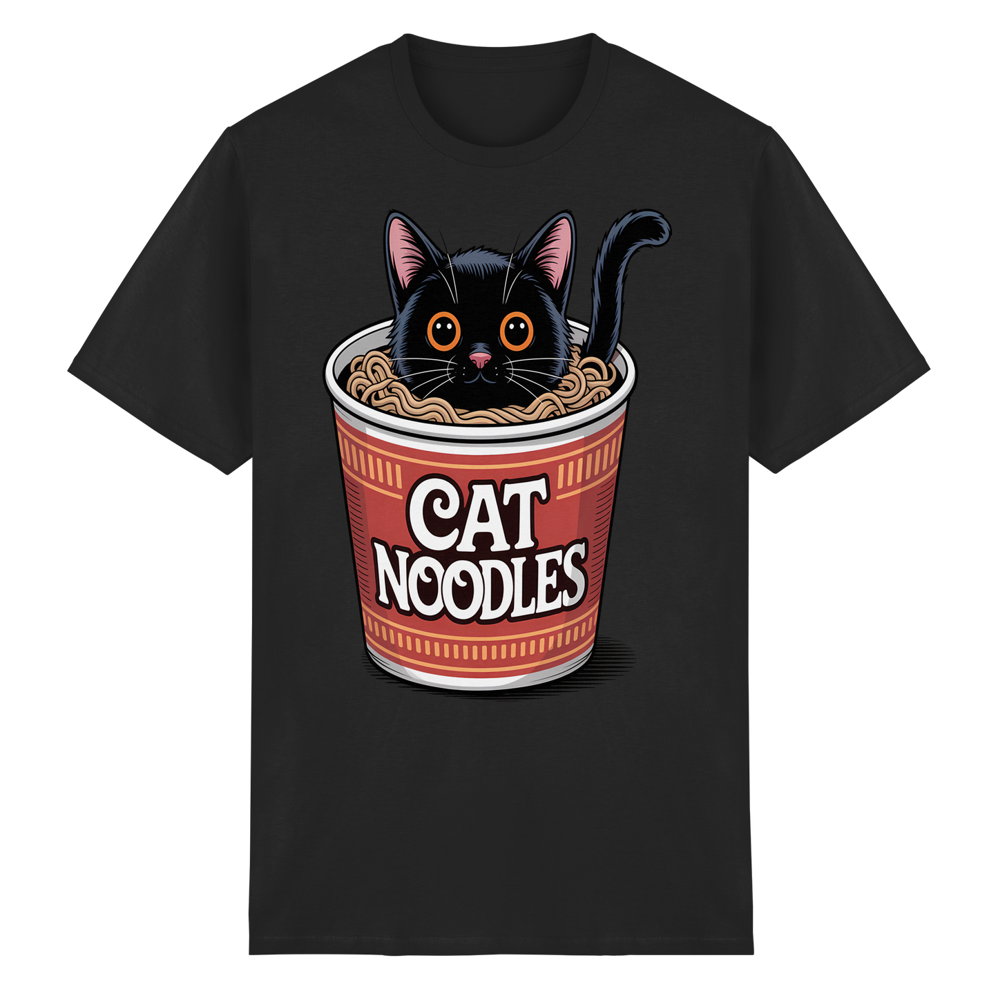 Cat Noodles Japan Ramen Anime Humor - Heavy Cotton T-Shirt