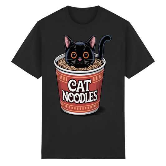 Cat Noodles Japan Ramen Anime Humor - Heavy Cotton T-Shirt