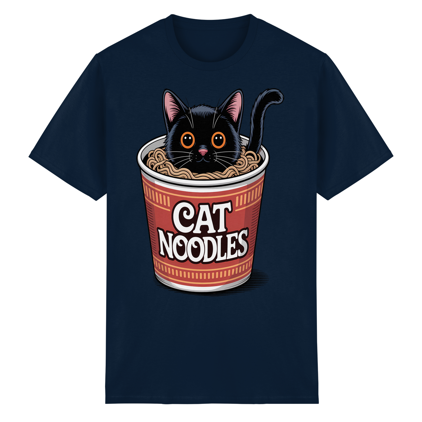Cat Noodles Japan Ramen Anime Humor - Heavy Cotton T-Shirt